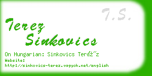 terez sinkovics business card